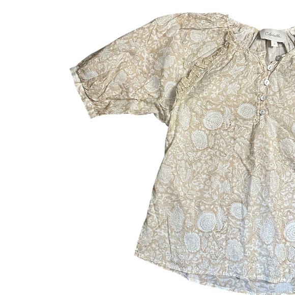 CleoBella Raimi Blouse in Tonal Block Beige Small - Picture 3 of 6